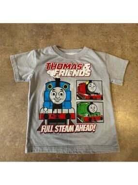 Thomas & Friends Gray Short Sleeve Toddler Train T-Shirt, Size 2T Fun Casual